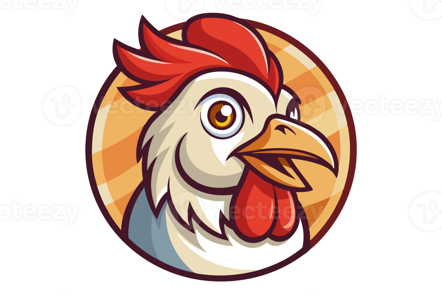 Chicken Head Mascot Logo Illustration. png