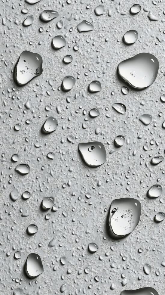 Water droplets on a textured surface creating a shimmering effect in soft light photo