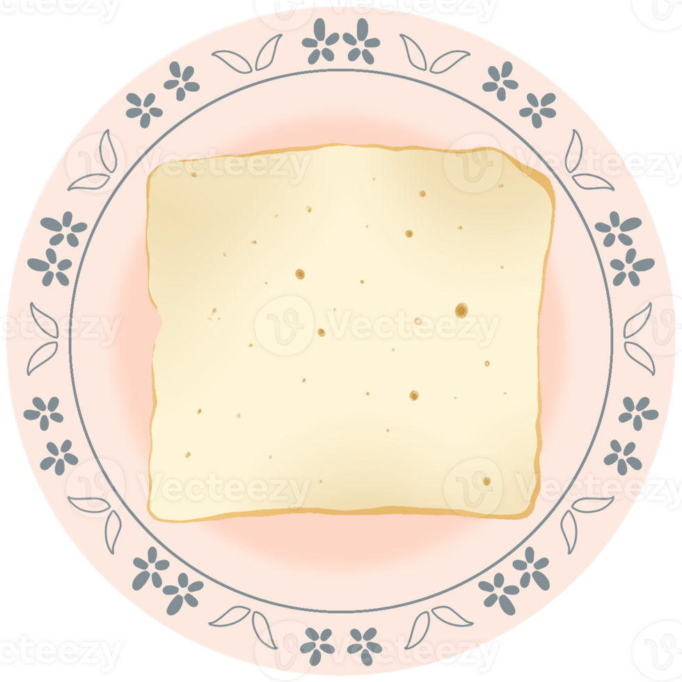 Plain Toast on a Plate png