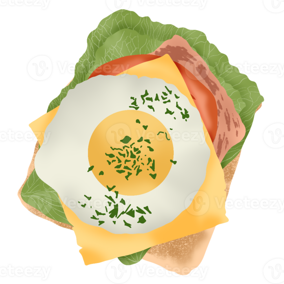 Cheesy Bacon and Egg Toast png