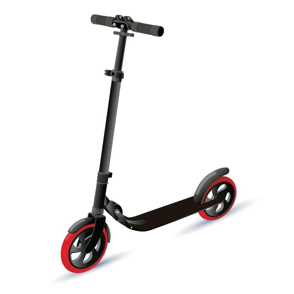 Kick scooter. 3d. Illustration of an eco transport isolated on a white background vector