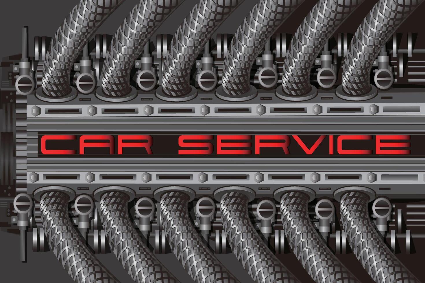 Car engine , car repair, car service. Print vector