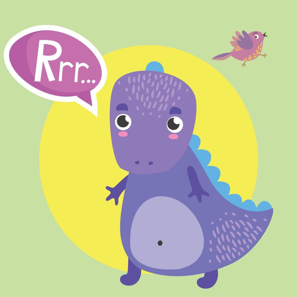 Cute dinosaur. Children's print. Good dinosaur. Dinosaur baby vector