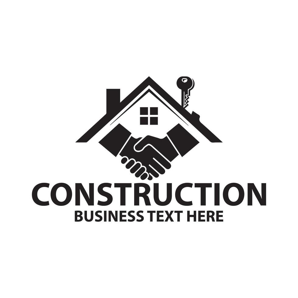 minimalist mortgage, real estate, property, or construction logo design vector