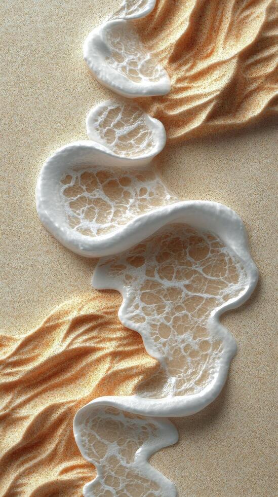 Smooth sandy texture with gentle water ripples reflecting natural patterns in a coastal setting photo