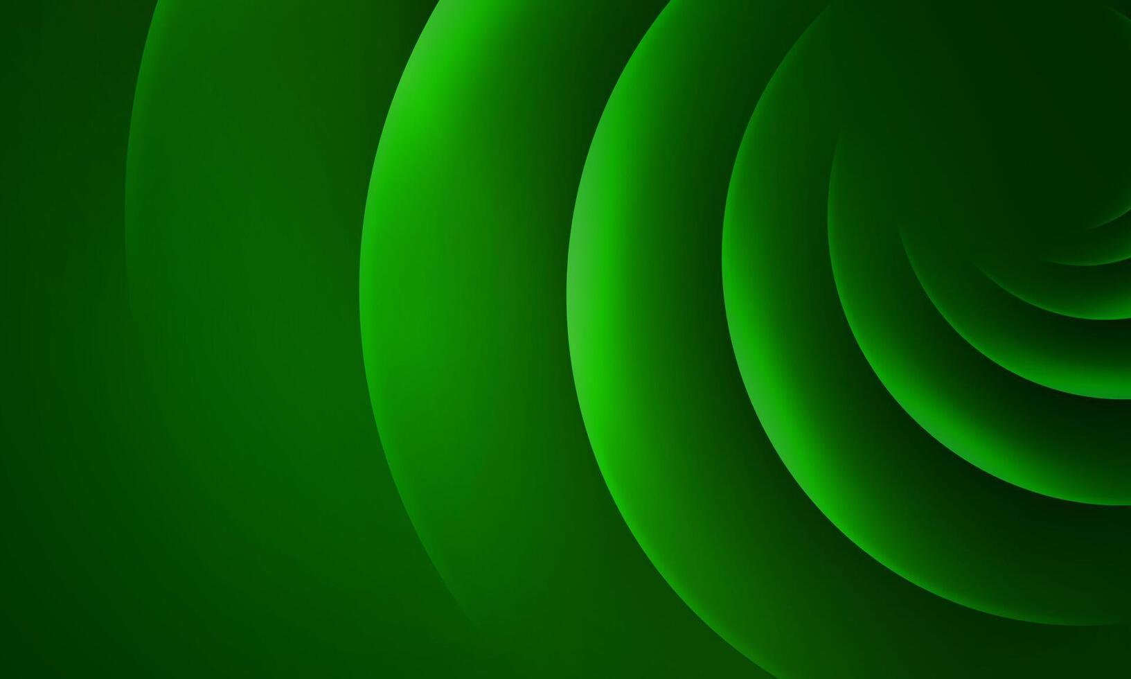 Dark green wavy lines stripes texture with soft light and shadow. abstract green background with circles. vector