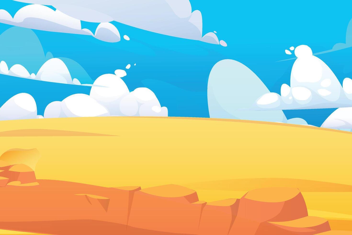 Desert with blue sky. Desert background vector