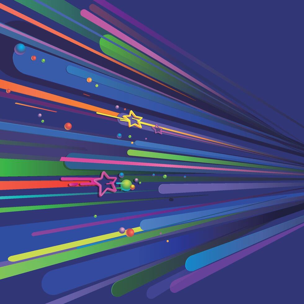 Blue background. Volumetric 3D lines. . vector