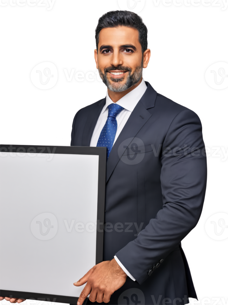 project manager, male, Middle Eastern, 40 years old, with short dark hair and a confident smile, wearing a dark suit png
