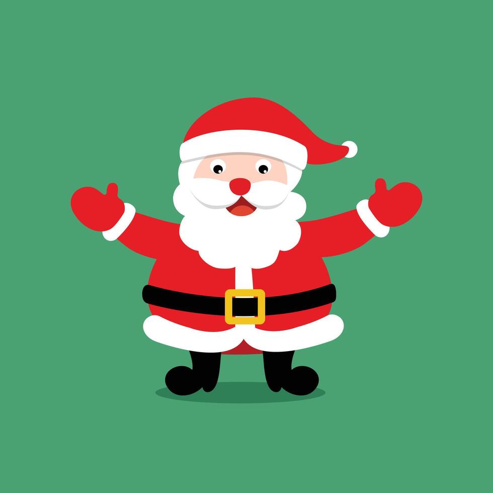 Cartoon Santa Claus Character with Green Background vector