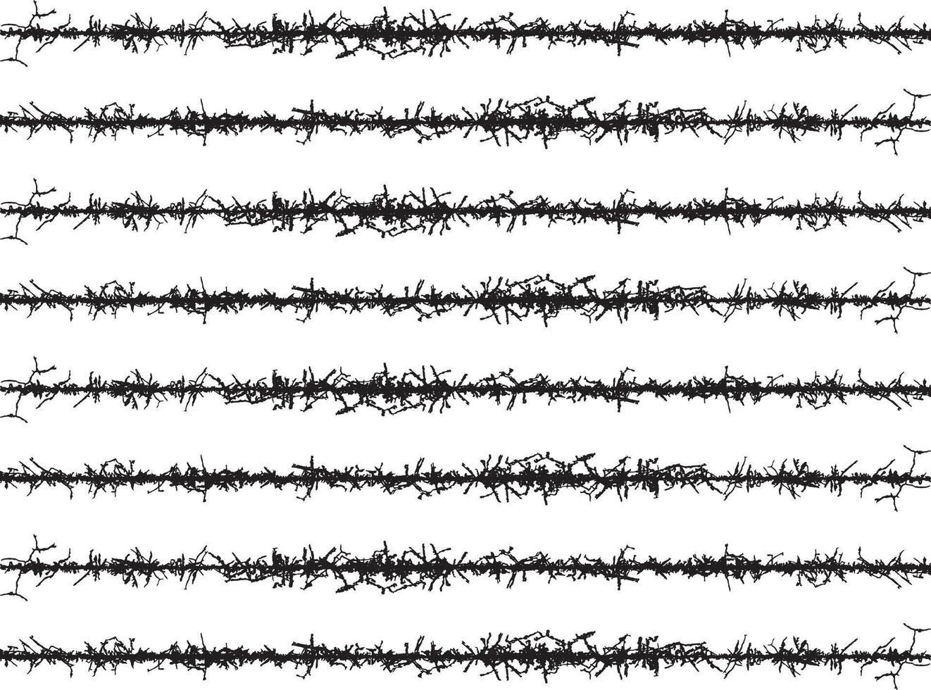a set of black and white lines with branches, a set of black and white lines, a set of black and white lines with branches, barbed wire seamless pattern, vector
