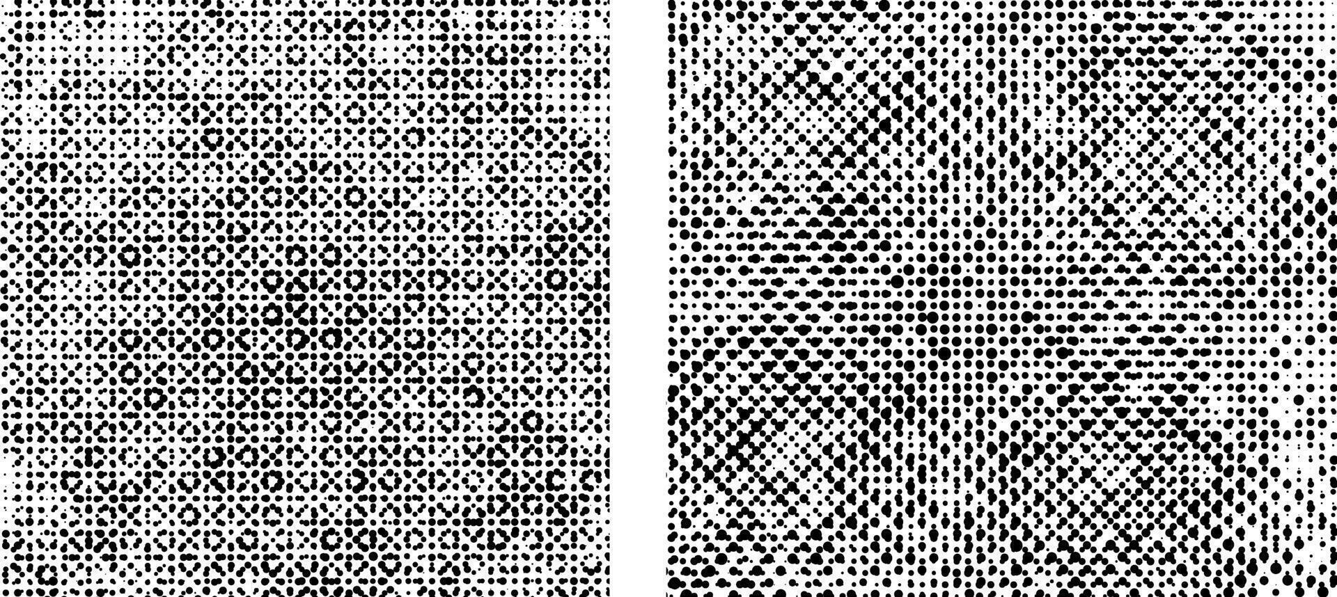 two black and white of a textured pattern dot texture, black and white seamless vintage grunge dot pattern set, vector