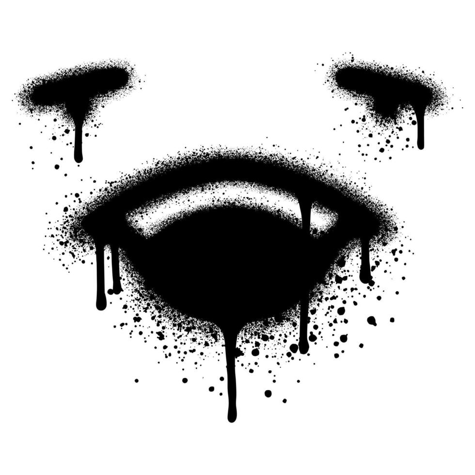 Laughing face emoji icon in graffiti style design. Laugh, LOL facial emoticon concept vector