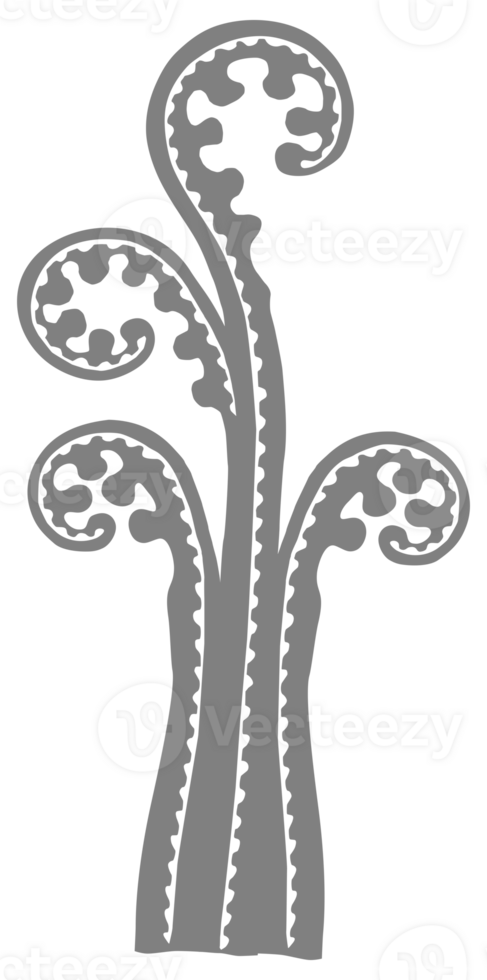 Silhouette of the Fern, Flat and Naive Style, can use for Art Illustration, Logo, Apps, Pictogram or Graphic Design Element png