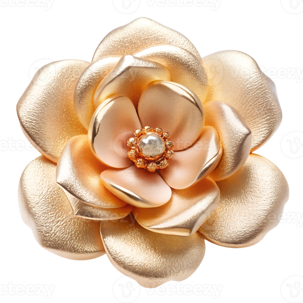 golden flower brooch png