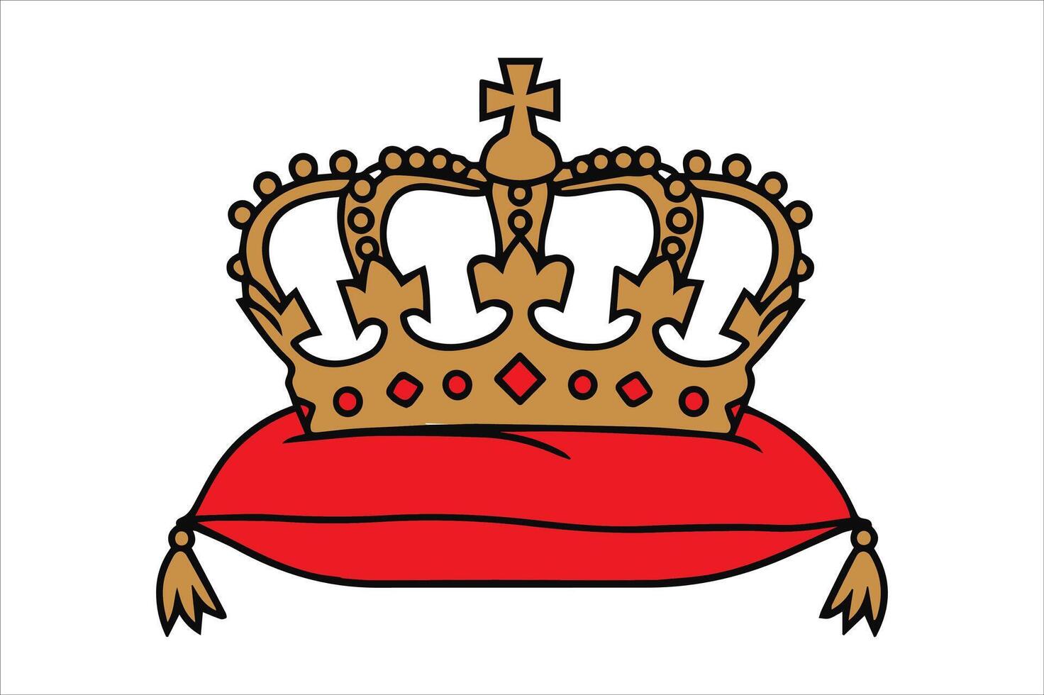 Royal crown on red cushion illustration vector