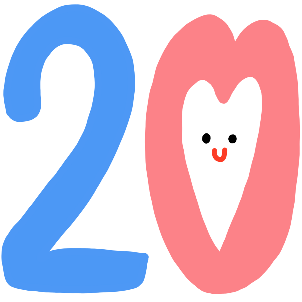 numbers 20 cute png