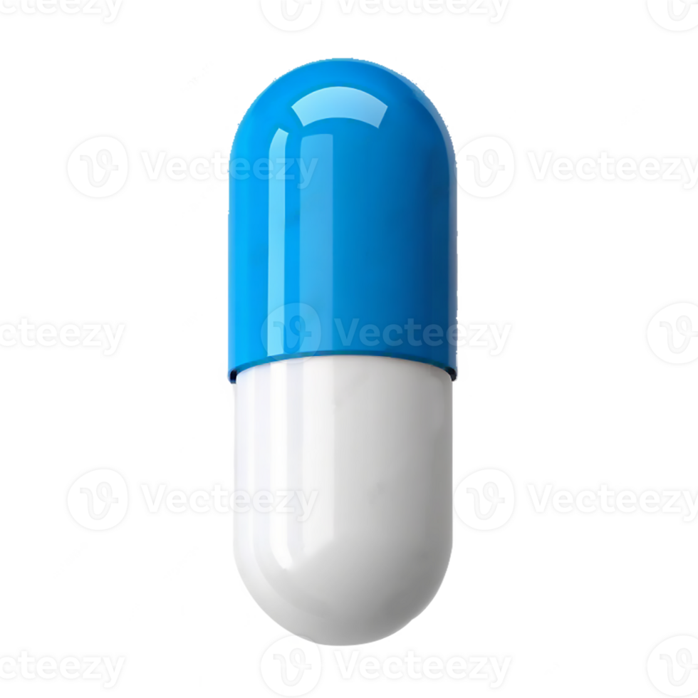 drug or pill blue and white realistic 3D isolated on transparent background png