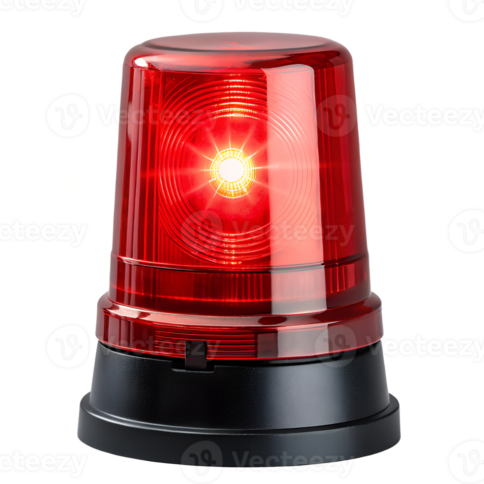 red emergency light isolated on transparent background png