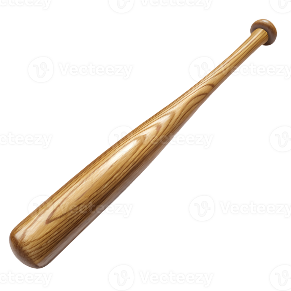 Classic wooden baseball bat isolated on transparent background png