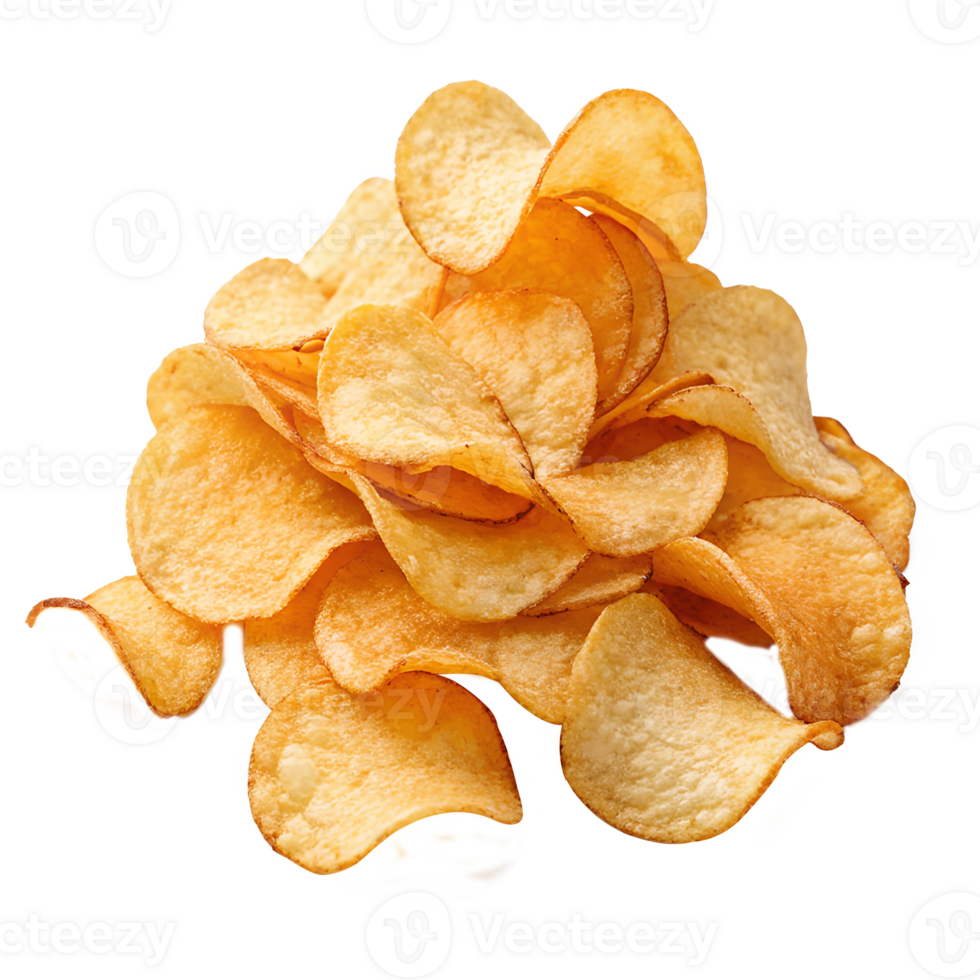 potato chips isolated on transparent background png