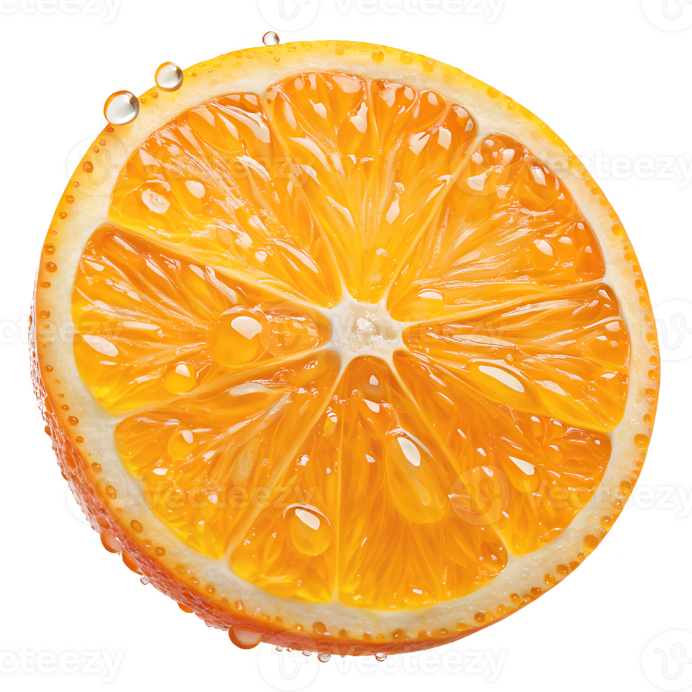 fresh orange slice isolated on transparent background png