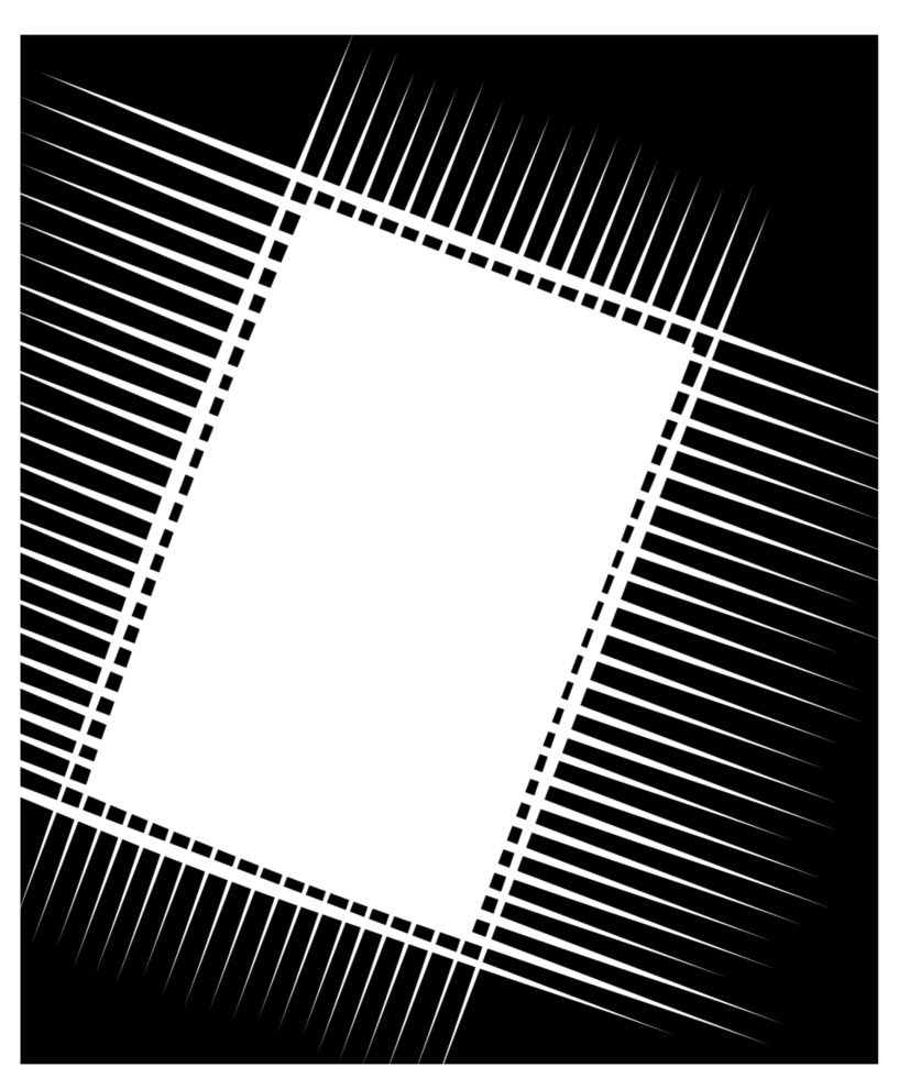 A black and white image of a square frame with lines png