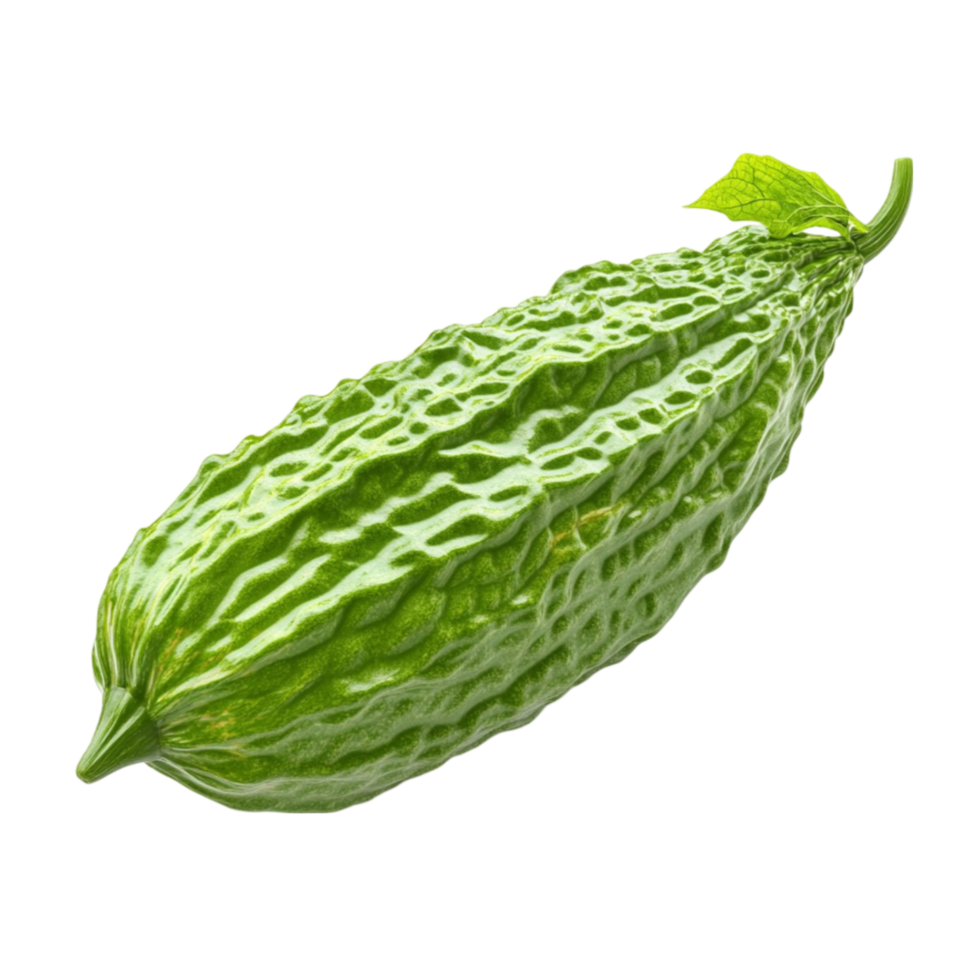 Fresh Green Bitter Melon with Leaf png