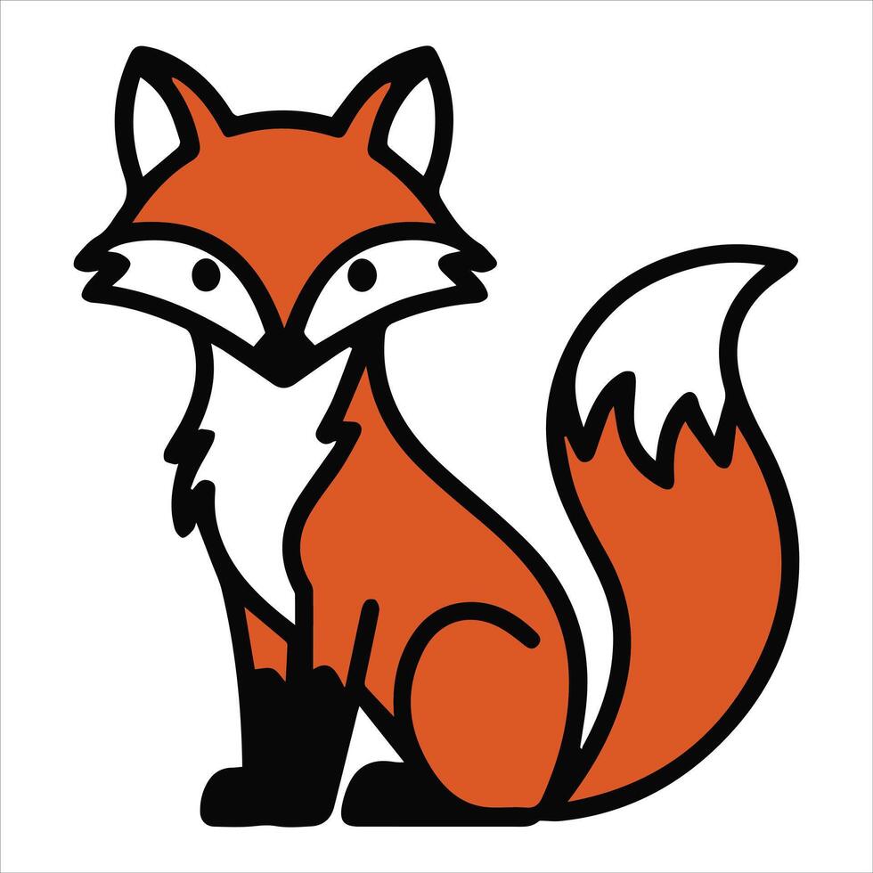 Elegant red Fox illustration vector