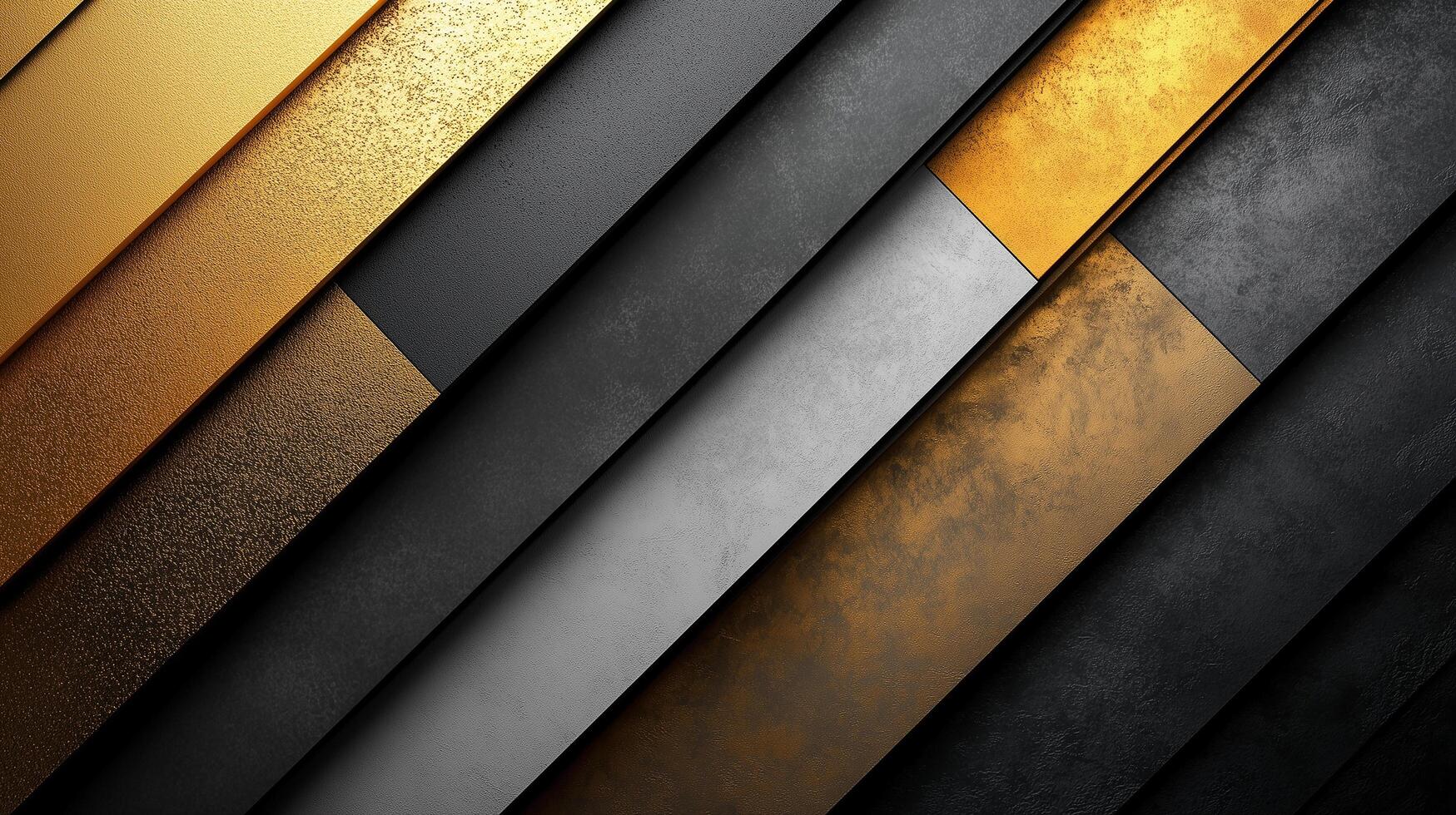 Gold and black metallic background with a diagonal stripe pattern photo