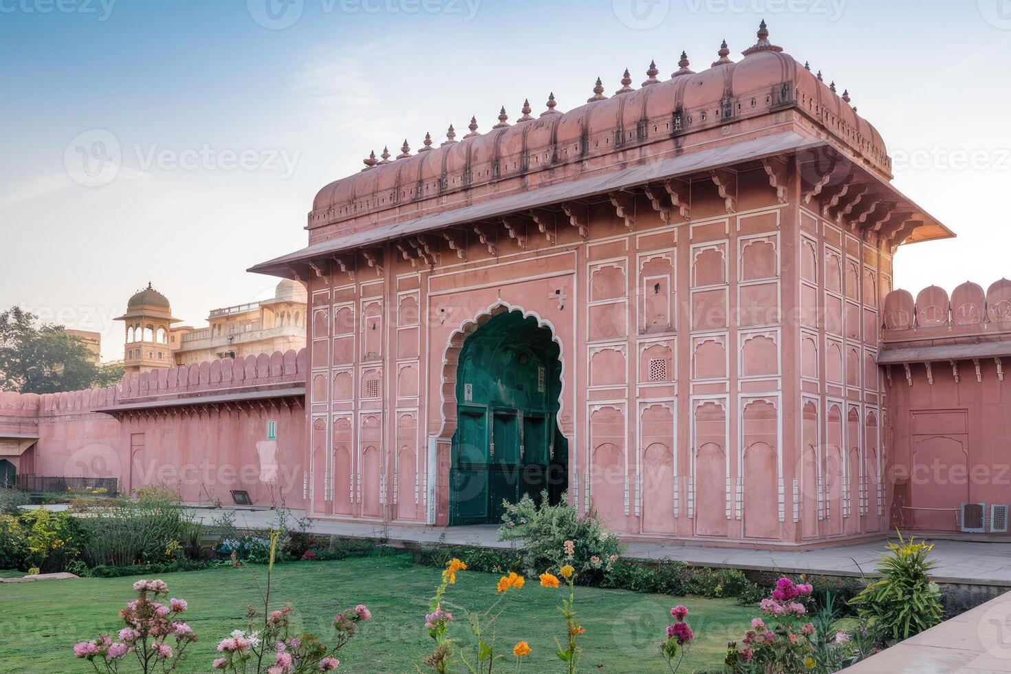 Jaipur city palace umaid mahal gate showing mughal and rajput architecture photo