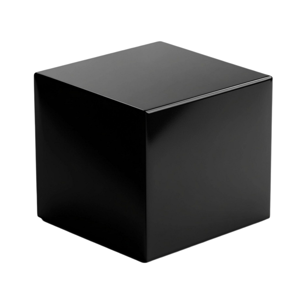 Black Cube on Transparent Background png