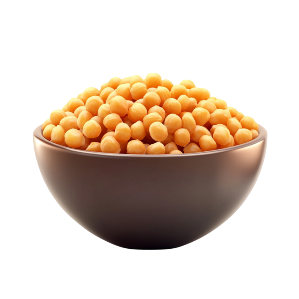 Chickpeas in a Bowl on Transparent Background png