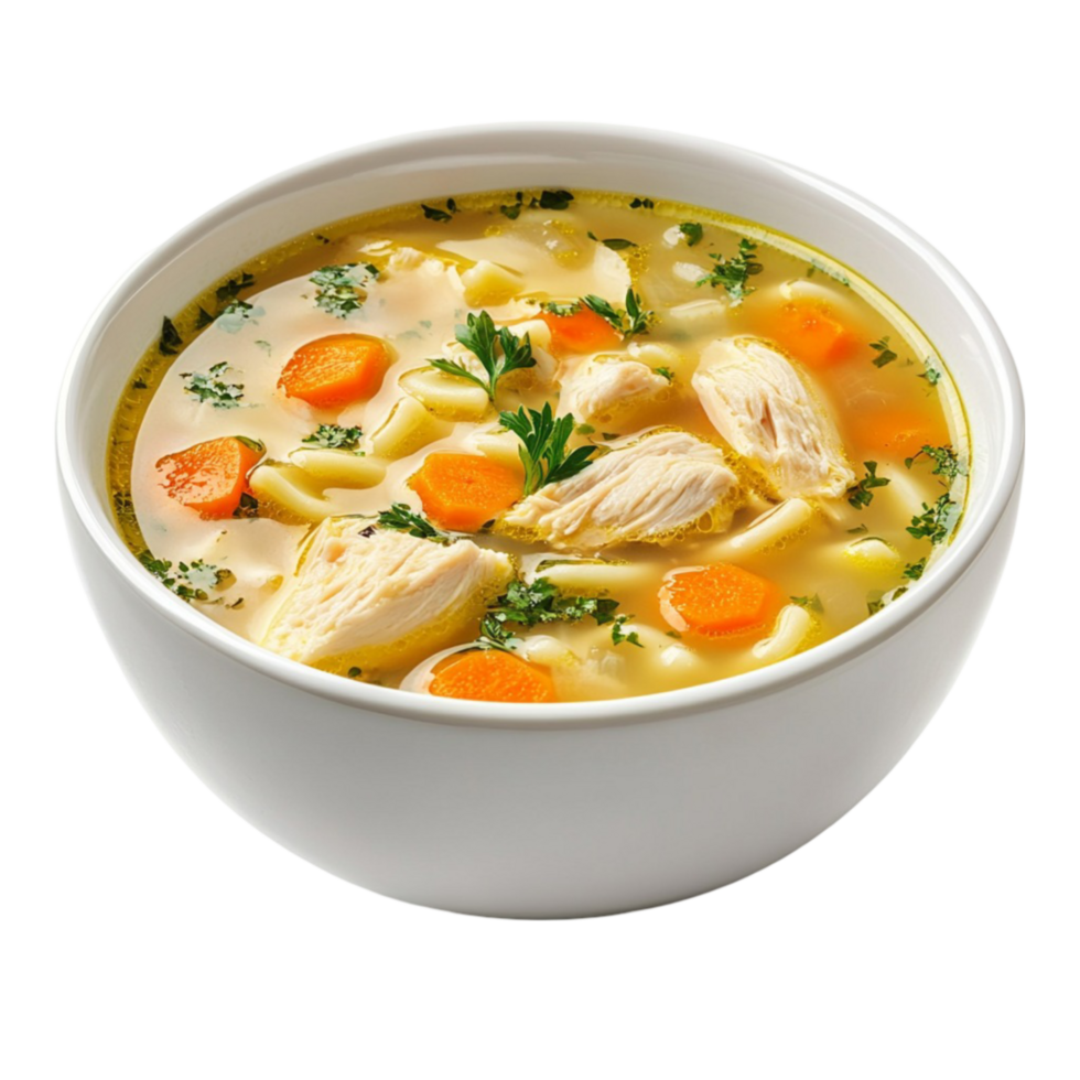 Chicken Noodle Soup with Carrots png