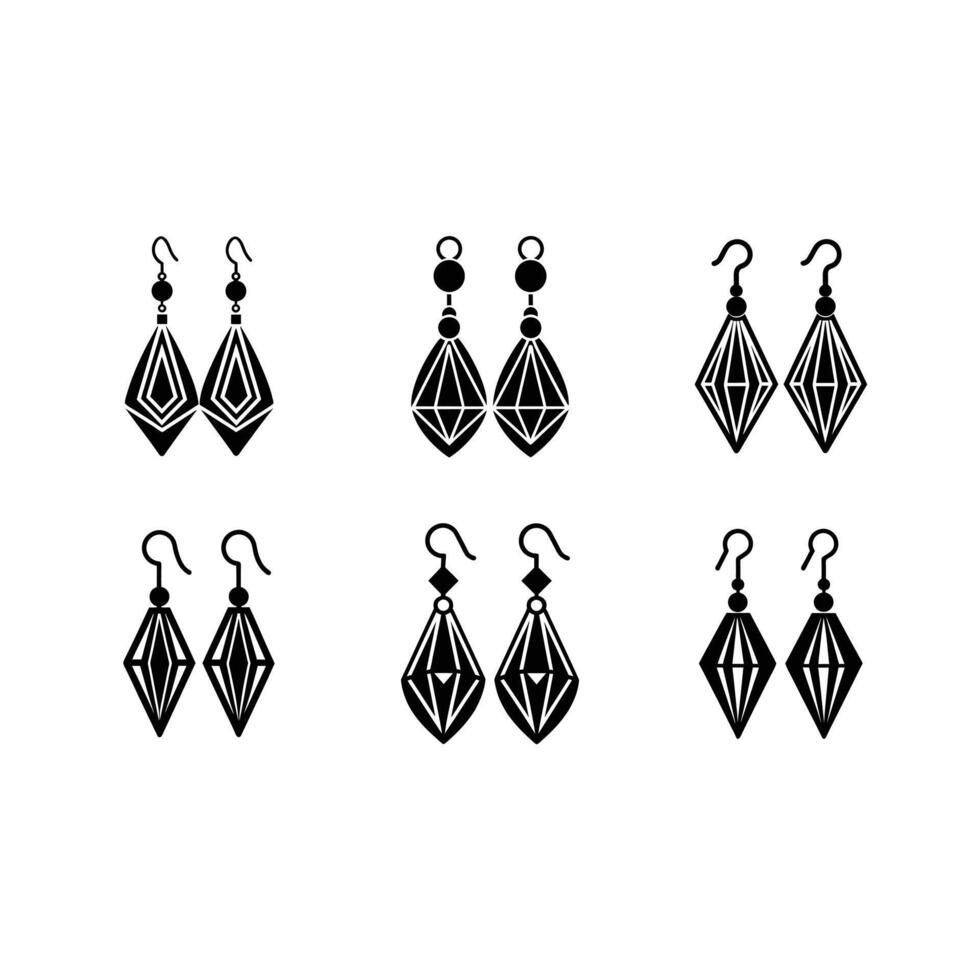 Earrings Icon Design - Stylish Jewelry Graphics for Your Projects vector
