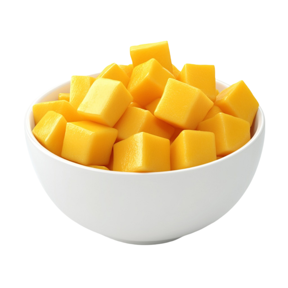 Bowl of Mango Cubes png