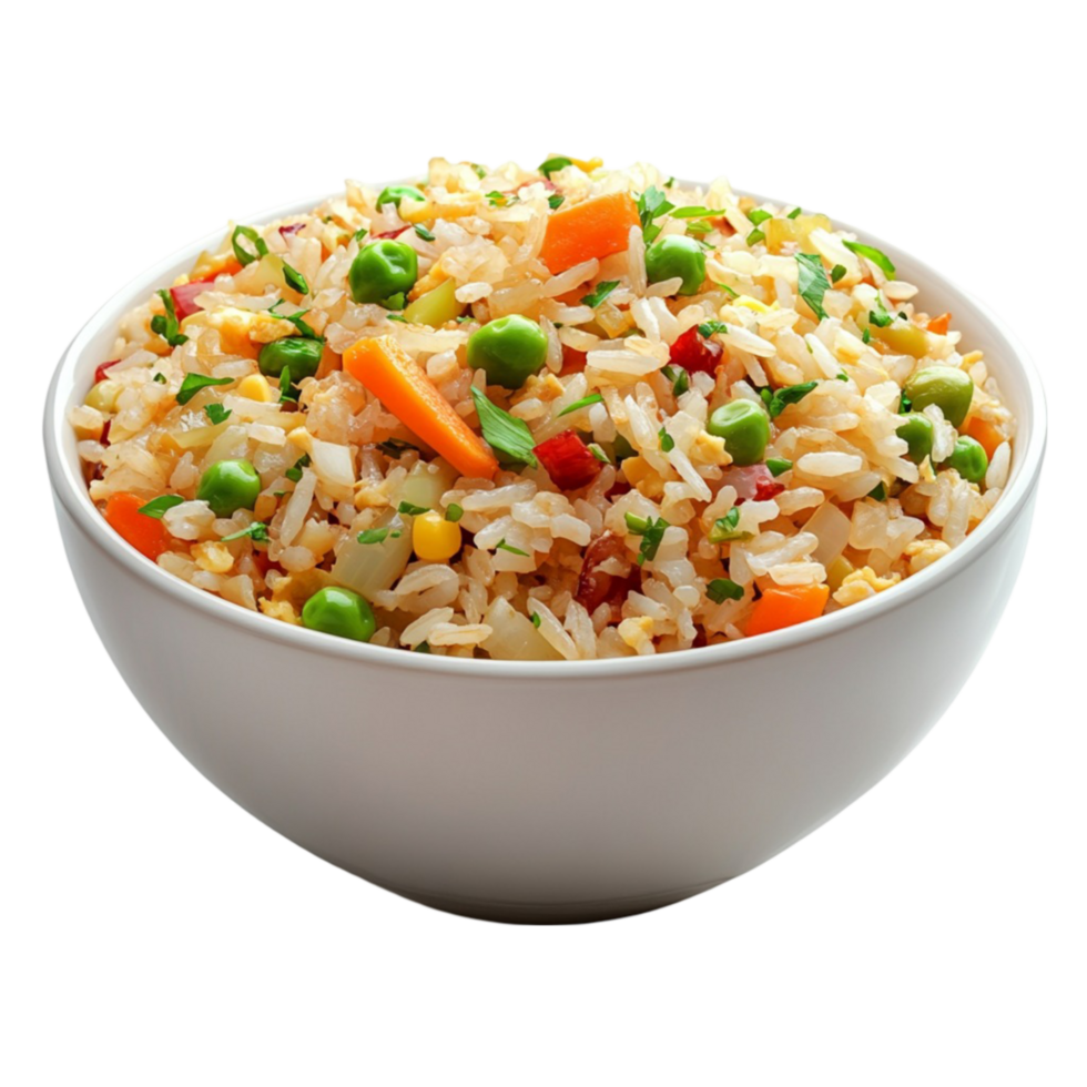Bowl of Fried Rice with Peas png