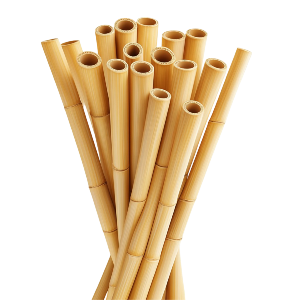 Bamboo Straws on Transparent Background png