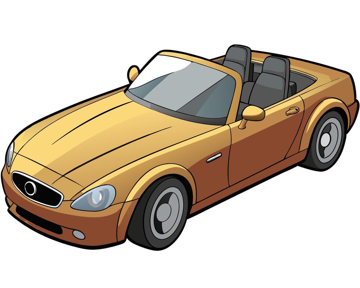 A cartoon car on a white background vector