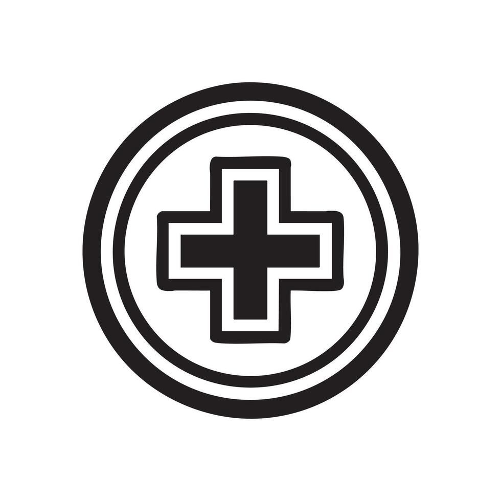 medical logo, Health icon design illustration. Silhouette of symbol icon. vector
