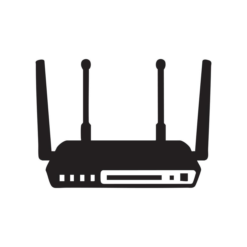 Wifi router icon, wlan modem silhouette icon with editable color vector