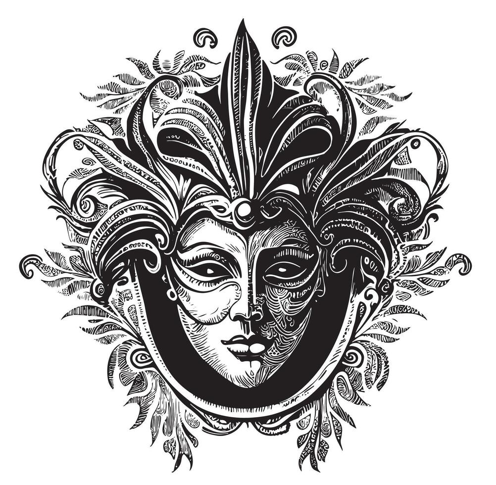 Venetian mask illustration vector
