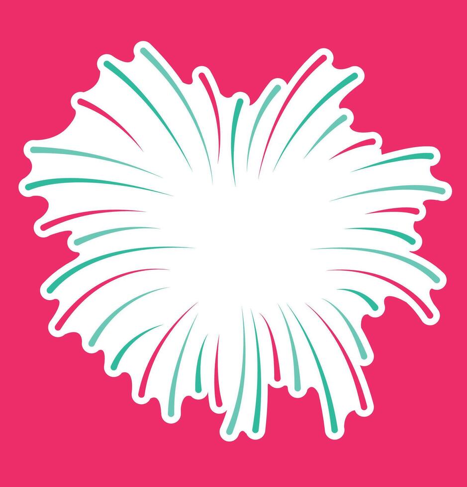Pink Green Firework for New Year on Pink Background vector