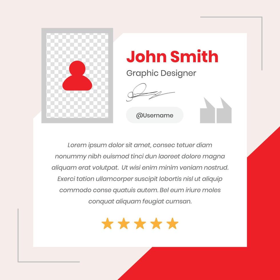 Testimonial and Client Feedback presentation minimalist modern professional social media post template vector