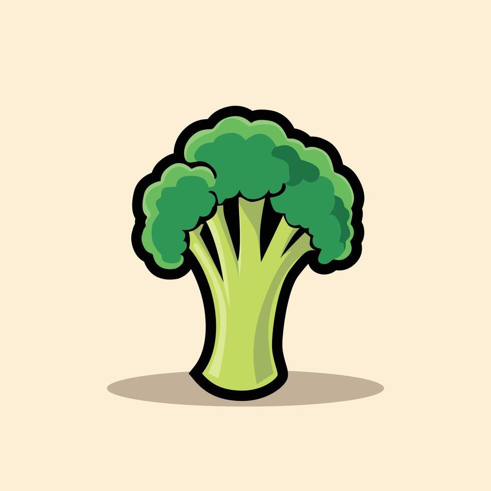 Whimsical Broccoli in Cartoon Style vector