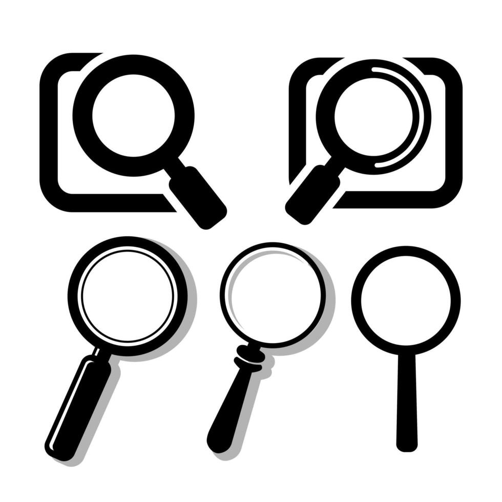 a collection search icon a magnifying glass vector