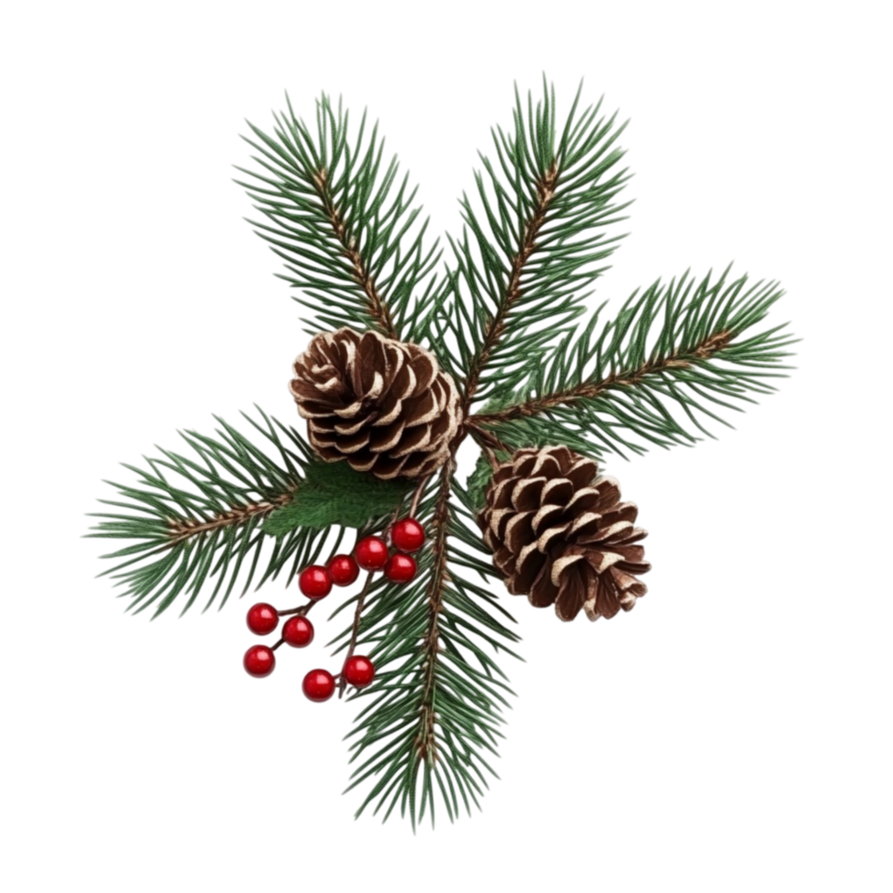 Christmas Tree Branch with Pine Cones png