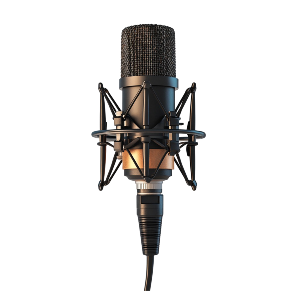 Black Studio Microphone with Stand png
