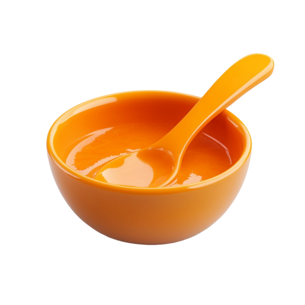 Orange Bowl with Spoon png