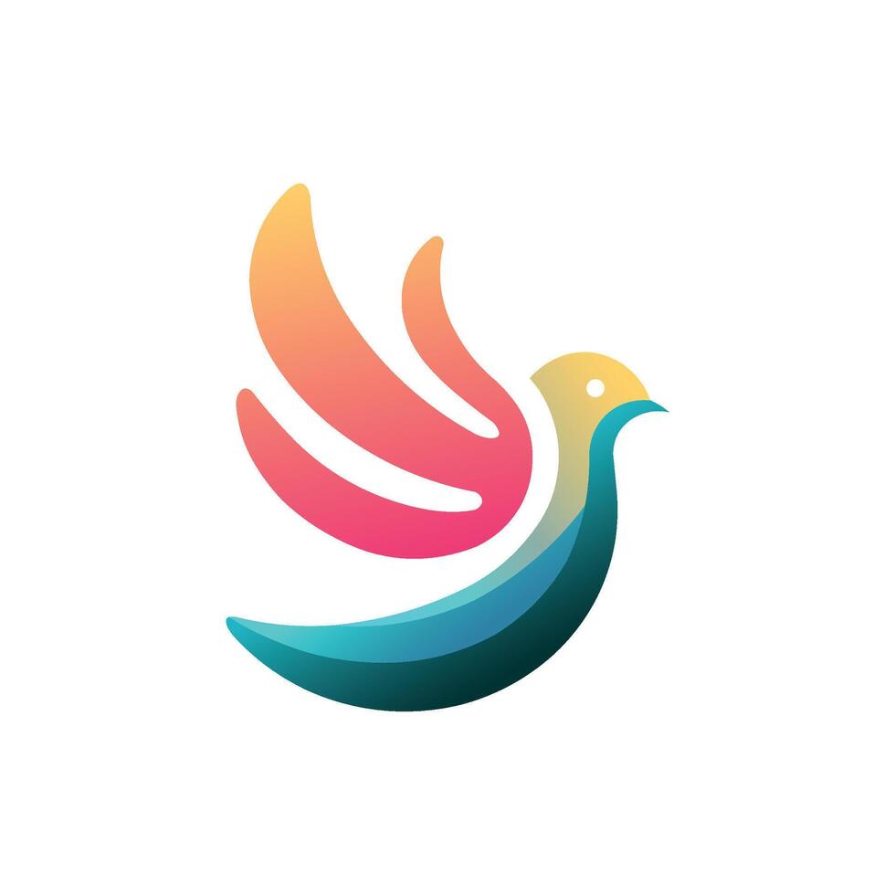 Stylized minimalist bird dove logo design vector